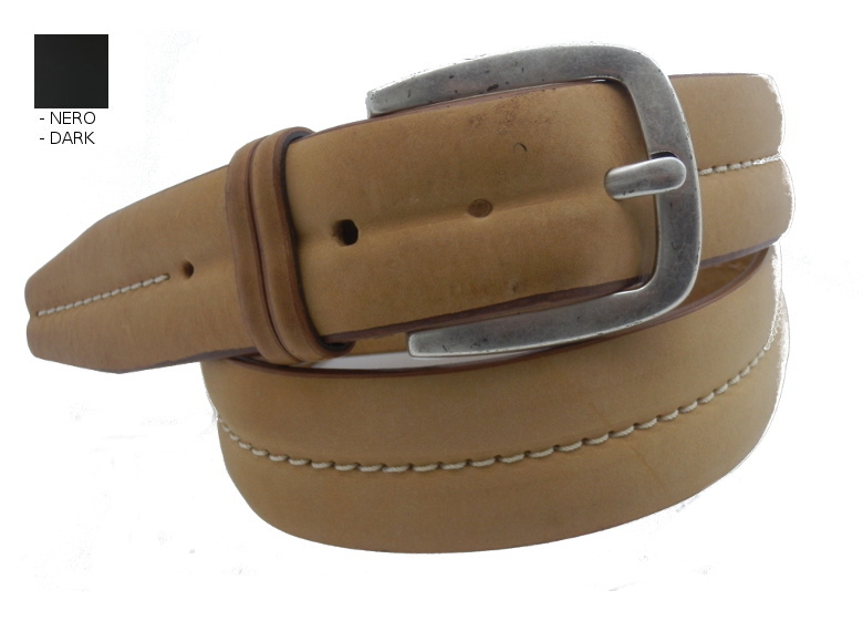 Cintura in pelle opaca - nero - 40mm